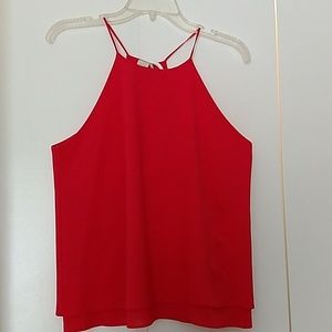 Salmon colored silky tank